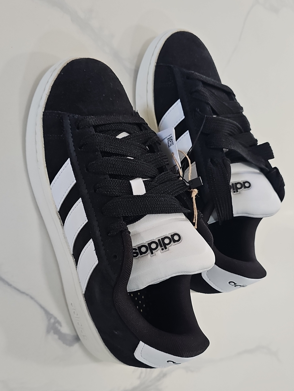 NEW Adidas Women’s Black & White Low-Top Suede Sneakers